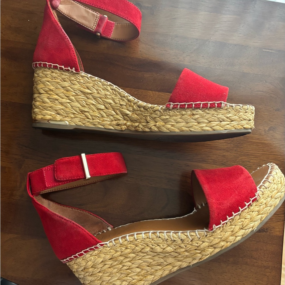 Franco Sarto Red Espadrille Wedges